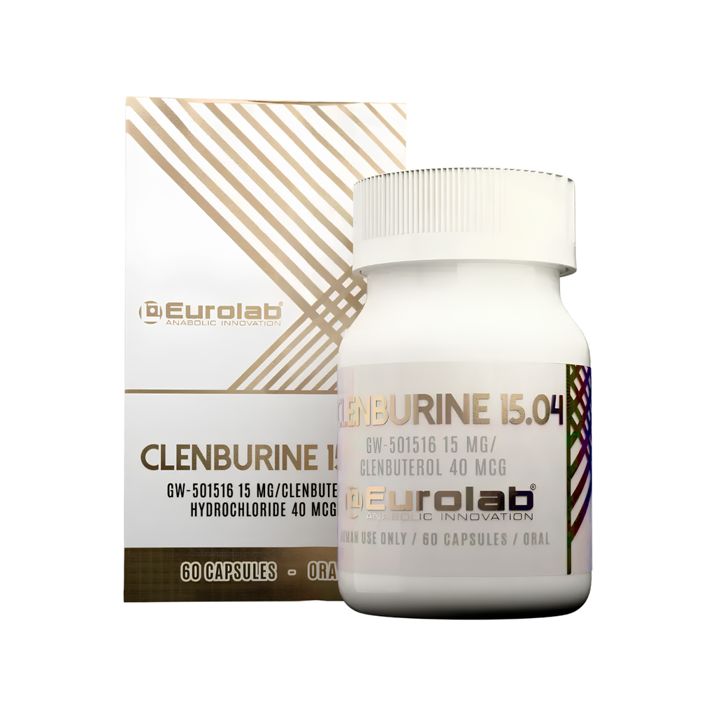 Eurolab Clenburine 15.04 / Clenbuterol 40mcg & Cardarine 15mg / 60 Capsulas / Oral