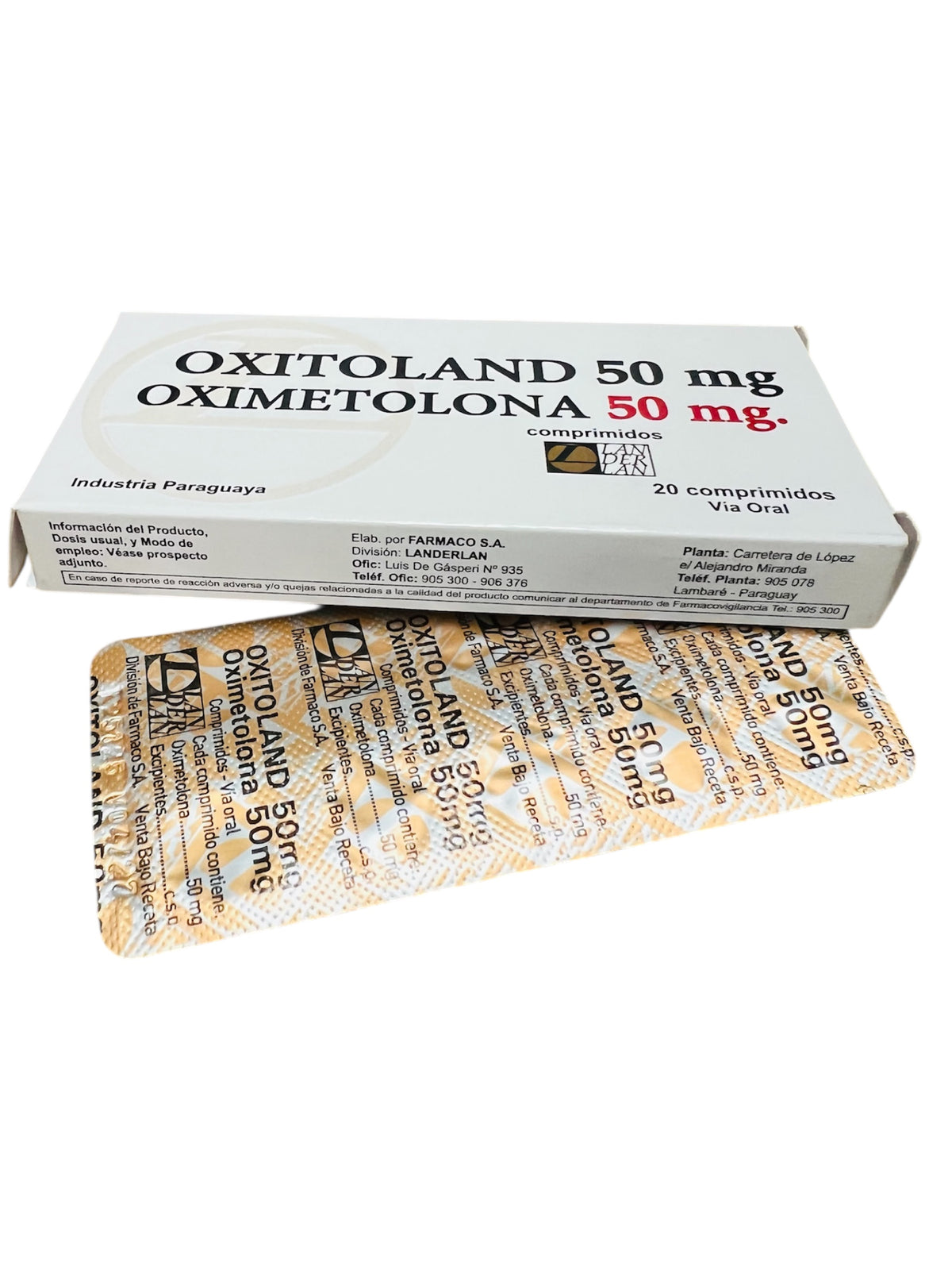 Landerlan Oxitoland 50mg / 20 Comprimidos Oxy Anadrol Oximetolona