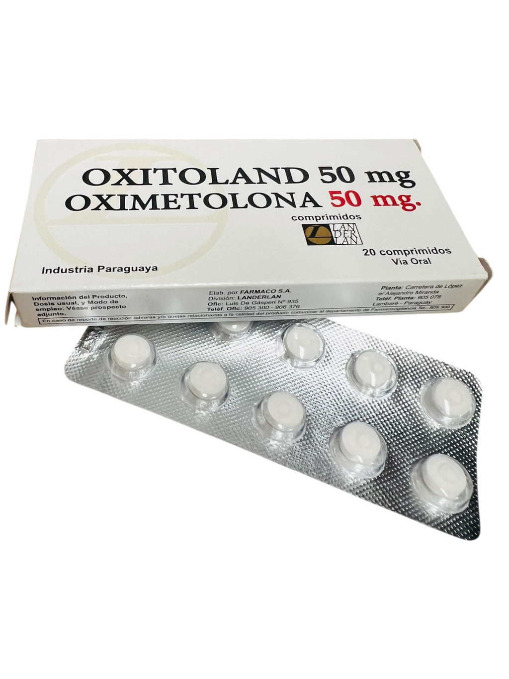 Landerlan Oxitoland 50mg / 20 Comprimidos Oxy Anadrol Oximetolona